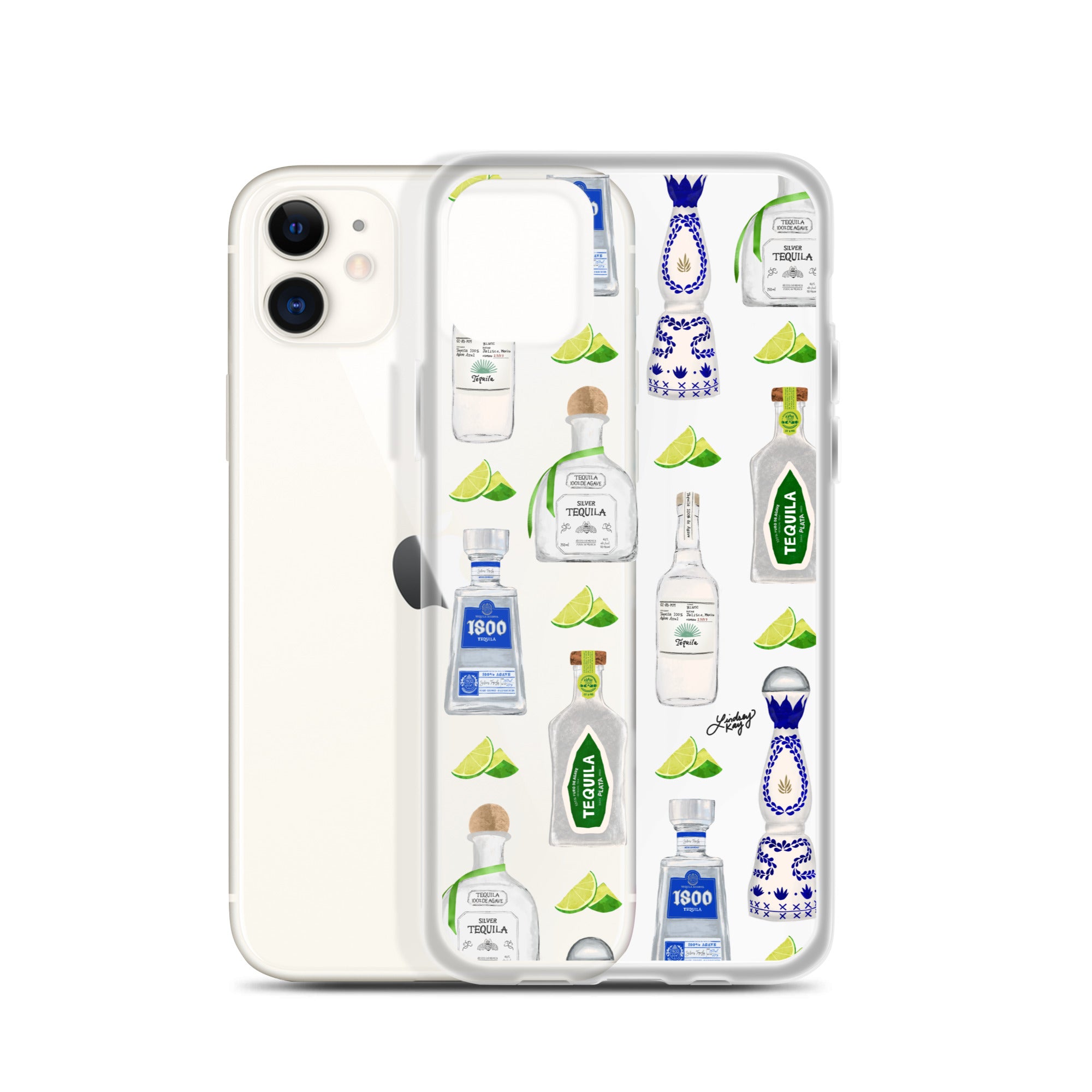 Ilustración de botellas de tequila - Funda transparente para iPhone®